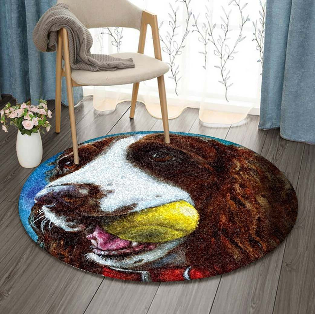 English Springer Spaniel Round Rug Carpet Bedroom Livingroom Home Decor
