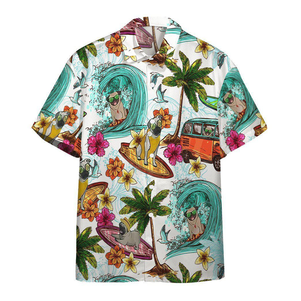 Enjoy Surfing With Pug Dog Hawaiian Shirt