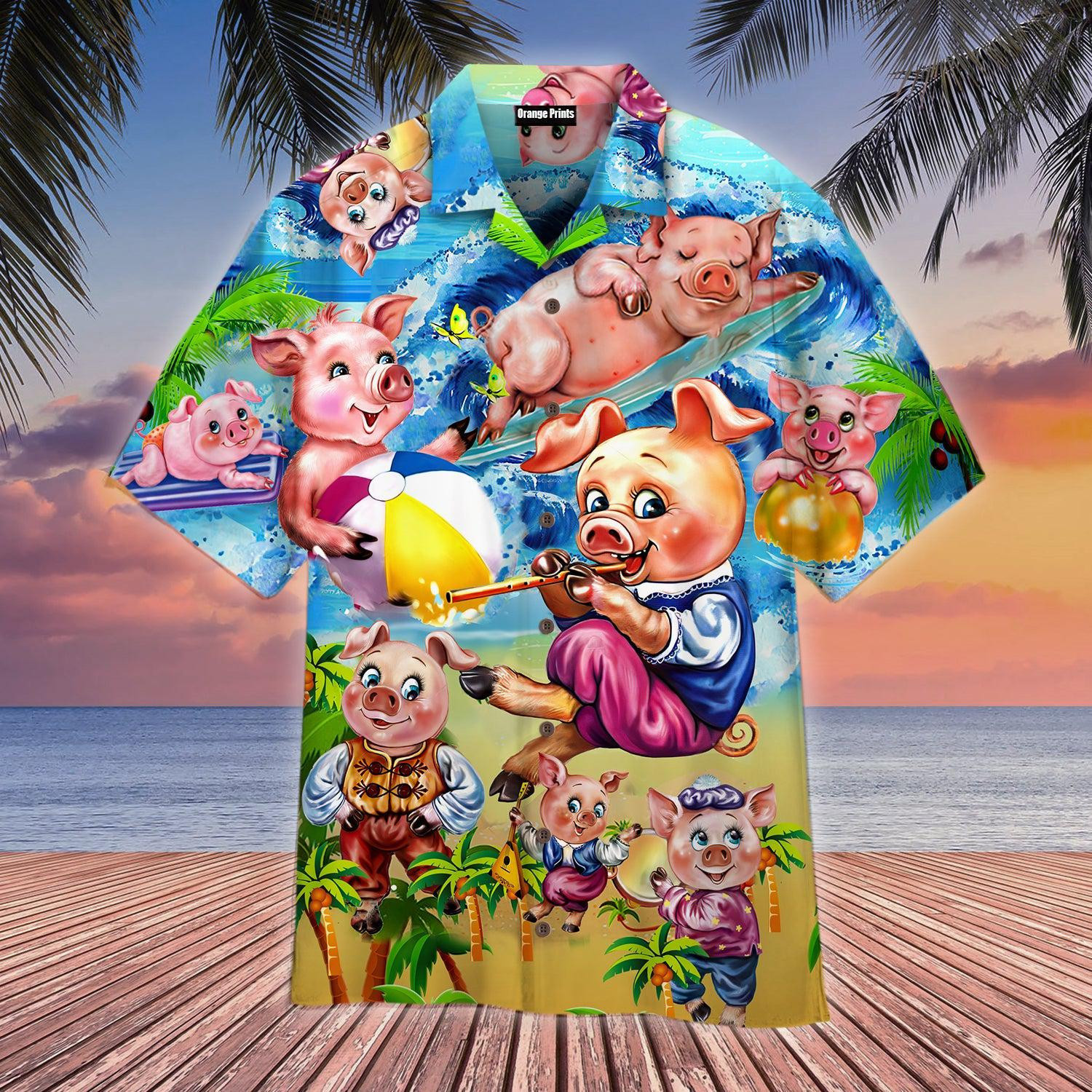 Enjoy The Summer Time On Beach Like Pigs Hawaiian Shirt