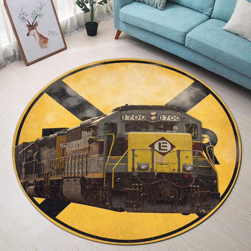 Erie Lackawanna Railroad Crossing Round Rug Carpet Bedroom Livingroom Home Decor - Image 3