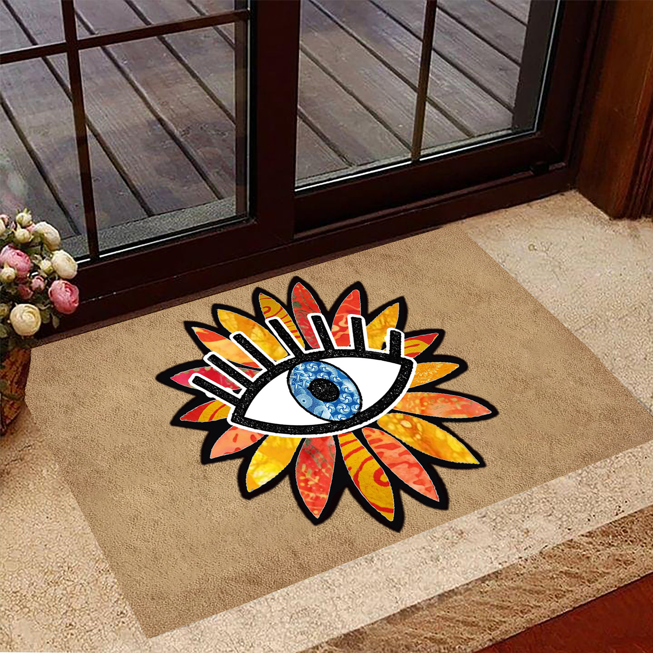 Evil Eye Rubber Doormat Evil Eye Welcome Mat Entry Front Door Mat Indoor