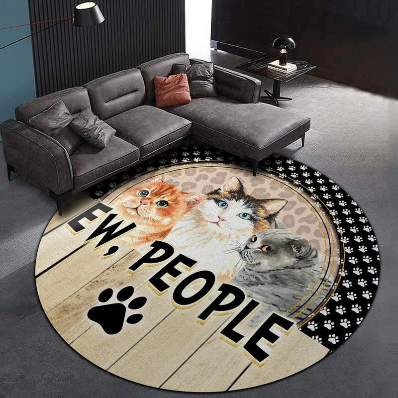 Ew People Cat Living Room Round Rug Carpet Bedroom Livingroom Home Decor - Image 3