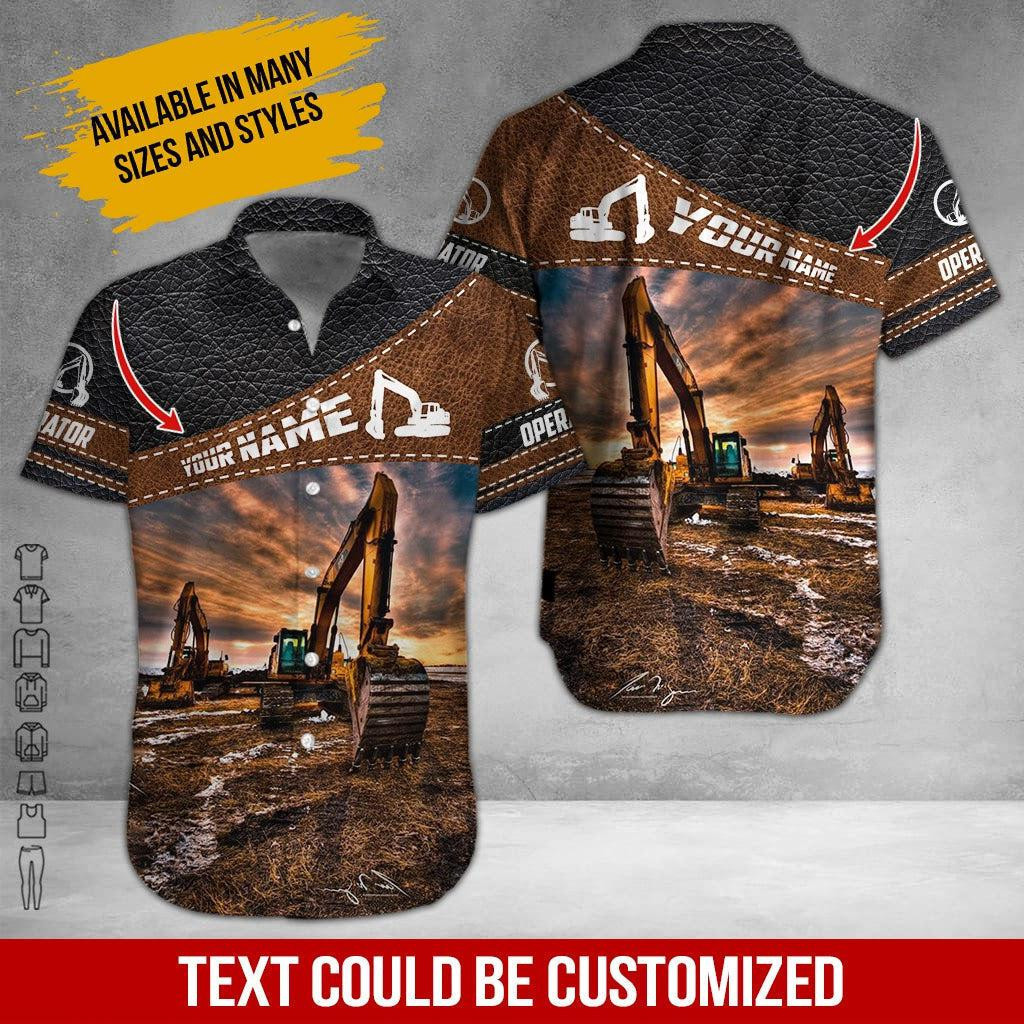 Excavator Operator Personalized Hawaiian Shirt