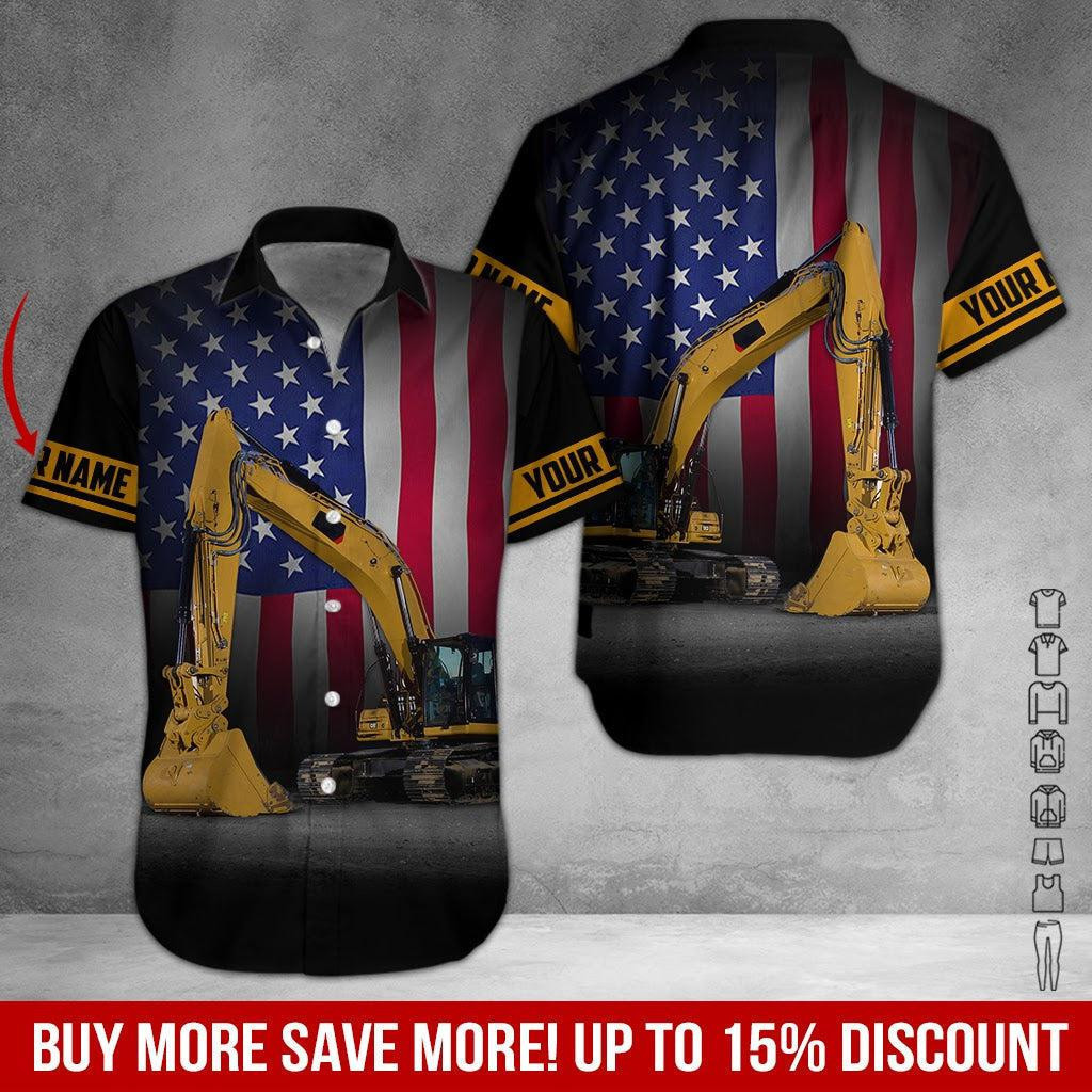 Excavator Style Personalized Hawaiian Shirt