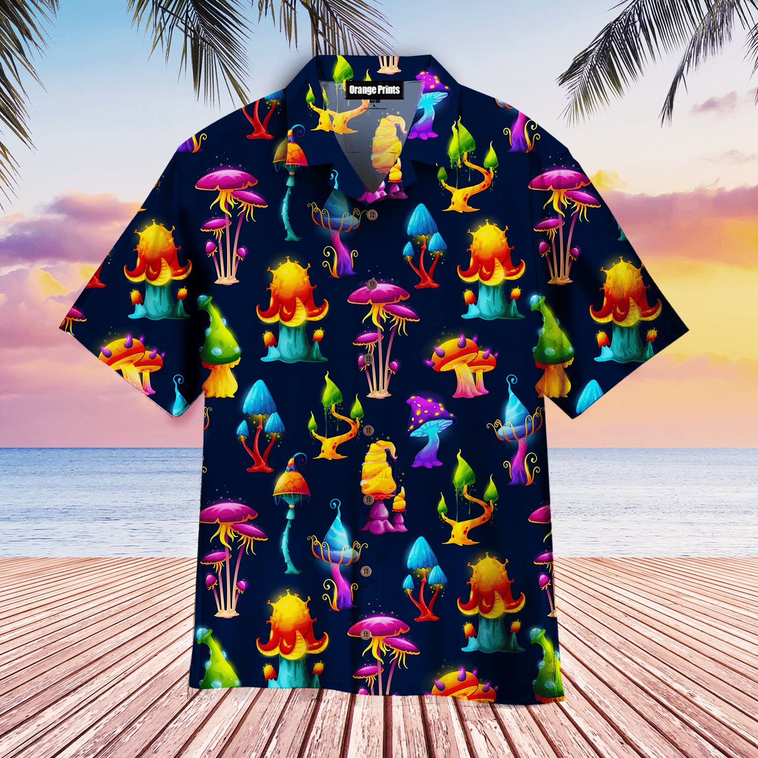 Fairy Fantasy Mushrooms Magic Colorful Hawaiian Shirt