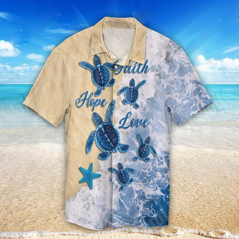 Faith Hope Love Turtle Hawaiian Shirt