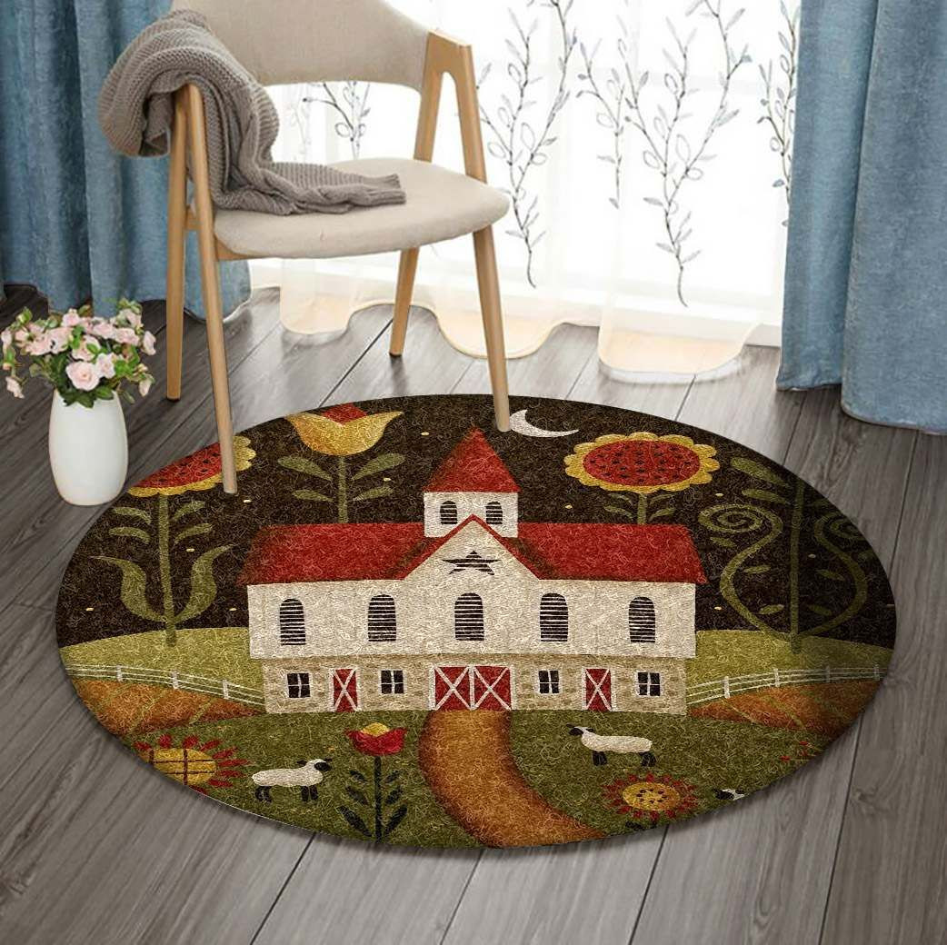 Farm Round Rug Carpet Bedroom Livingroom Home Decor