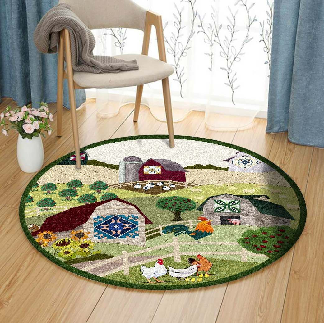 Farm Round Rug Carpet Bedroom Livingroom Home Decor