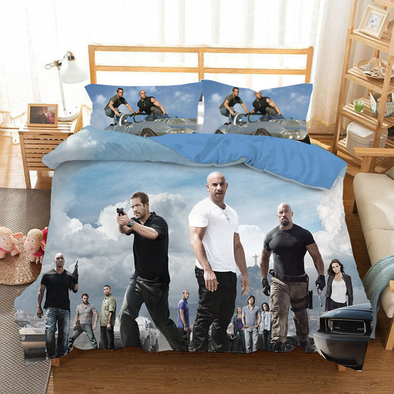 Fast & Furious #4 Duvet Cover Quilt Cover Pillowcase Bedding Set Bed Linen Home Bedroom Decor