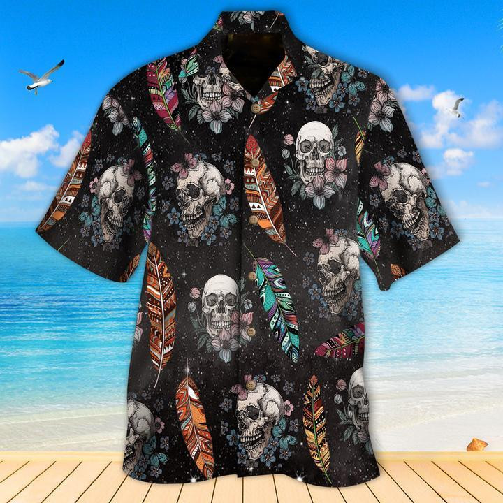 Feather Skull Hawaiian Shirt