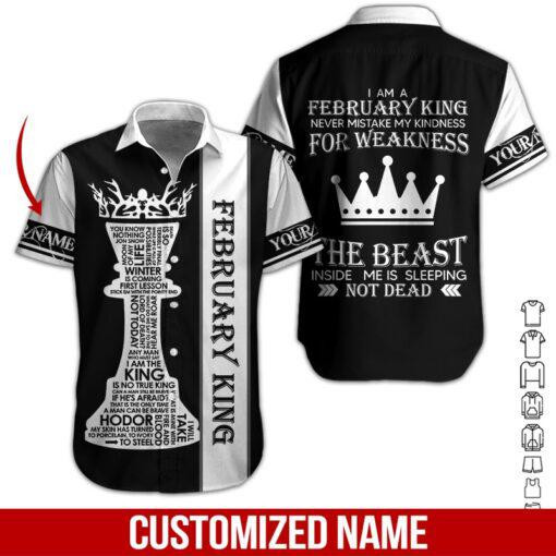 February King Personalized Hawaiian Shirt