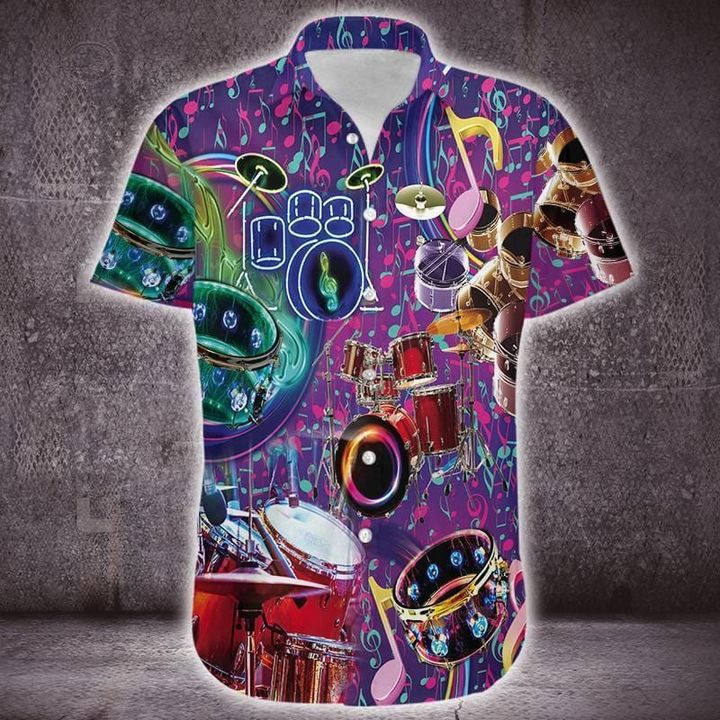 Felacia Amazing Colorful Neon Light Drum Hawaiian Shirt