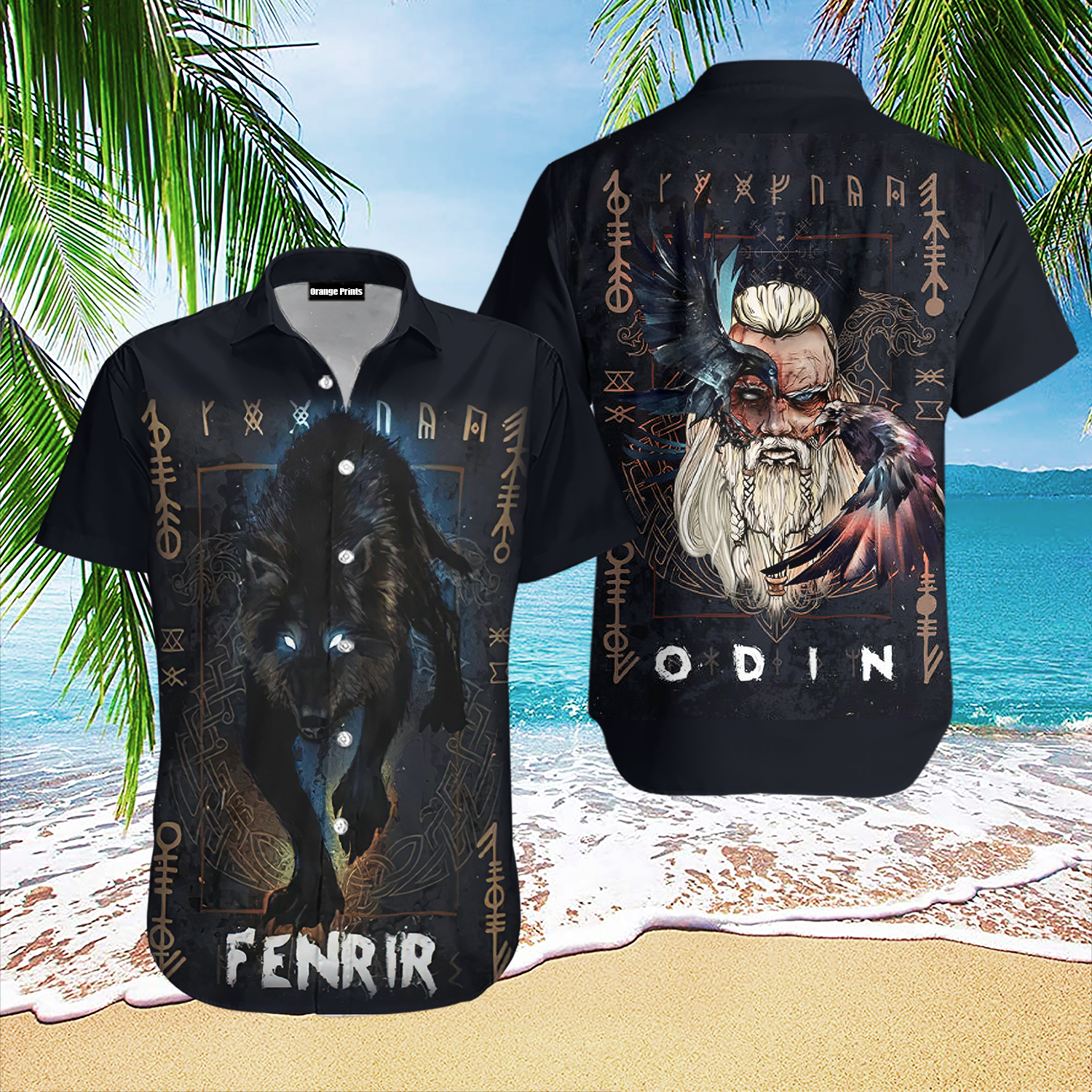 Fenrir And Odin Hawaiian Shirt