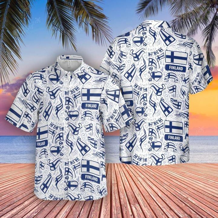 Finland Flag Hawaiian Shirt