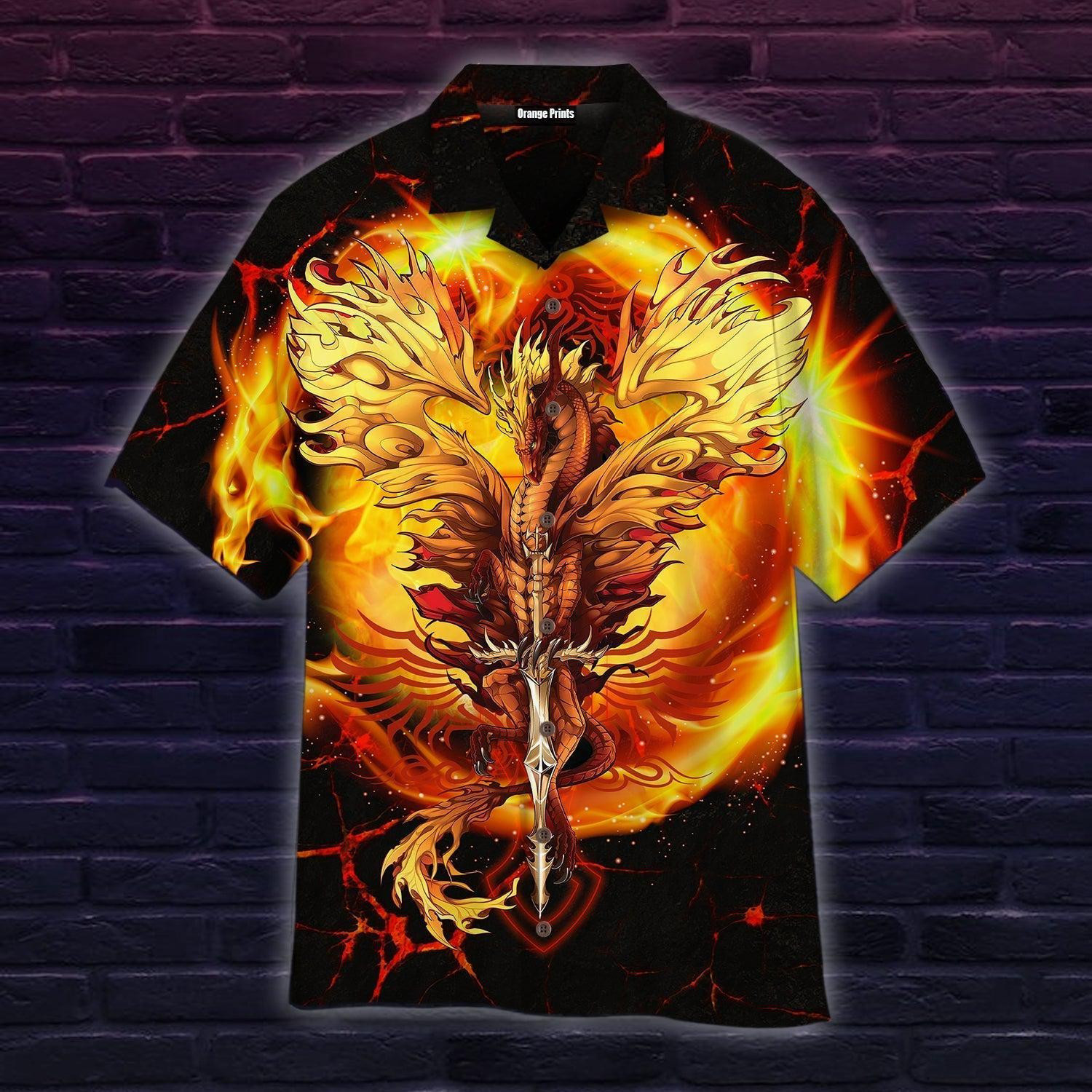 Fire Dragon Hawaiian Shirt