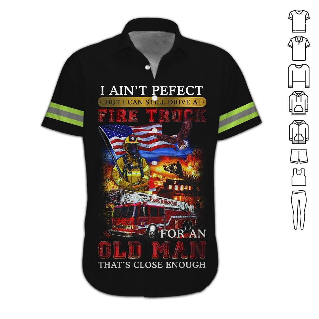 Fire Truck Firefighter Hawaiian Shirt