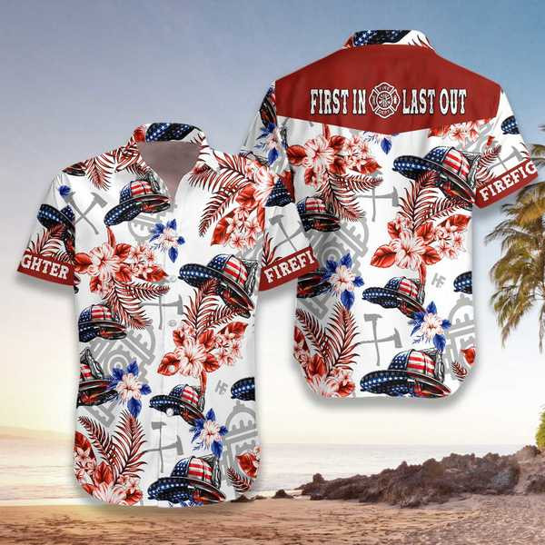 Fire Truck Friend Of Firefighter Hawaiian Shirt