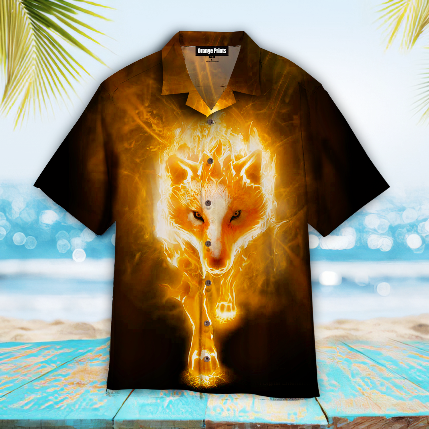 Fire Wolf Hawaiian Shirt