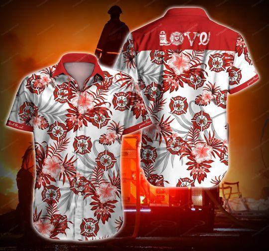 Firefighter Love Red Hawaiian Shirt