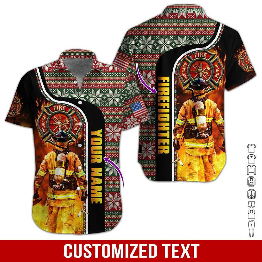 Firefighter Personalized Hawaiian Shirt