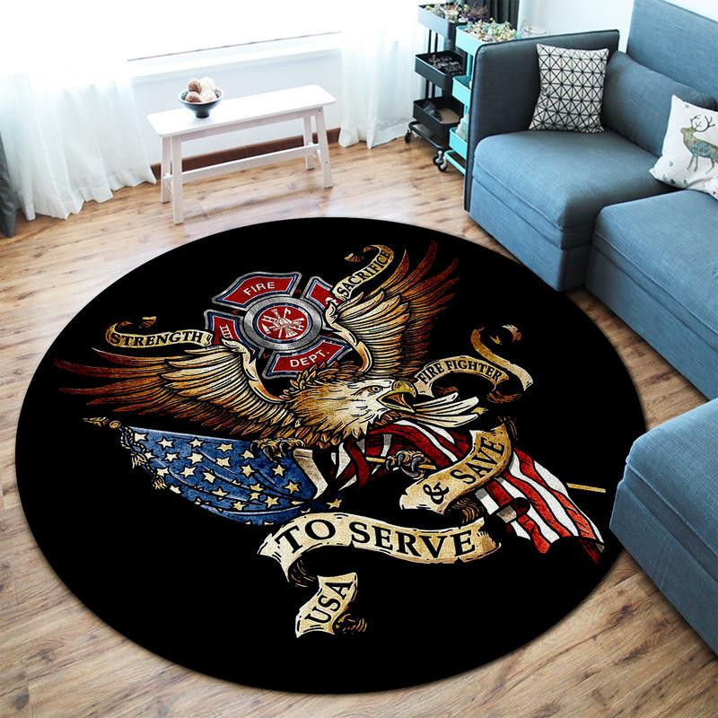 Firefighter Round Rug Carpet Bedroom Livingroom Home Decor