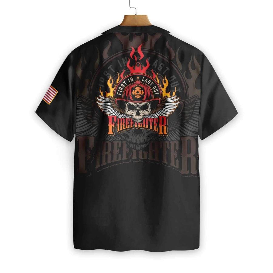 Firefighter Skull Hawaiian Shirt