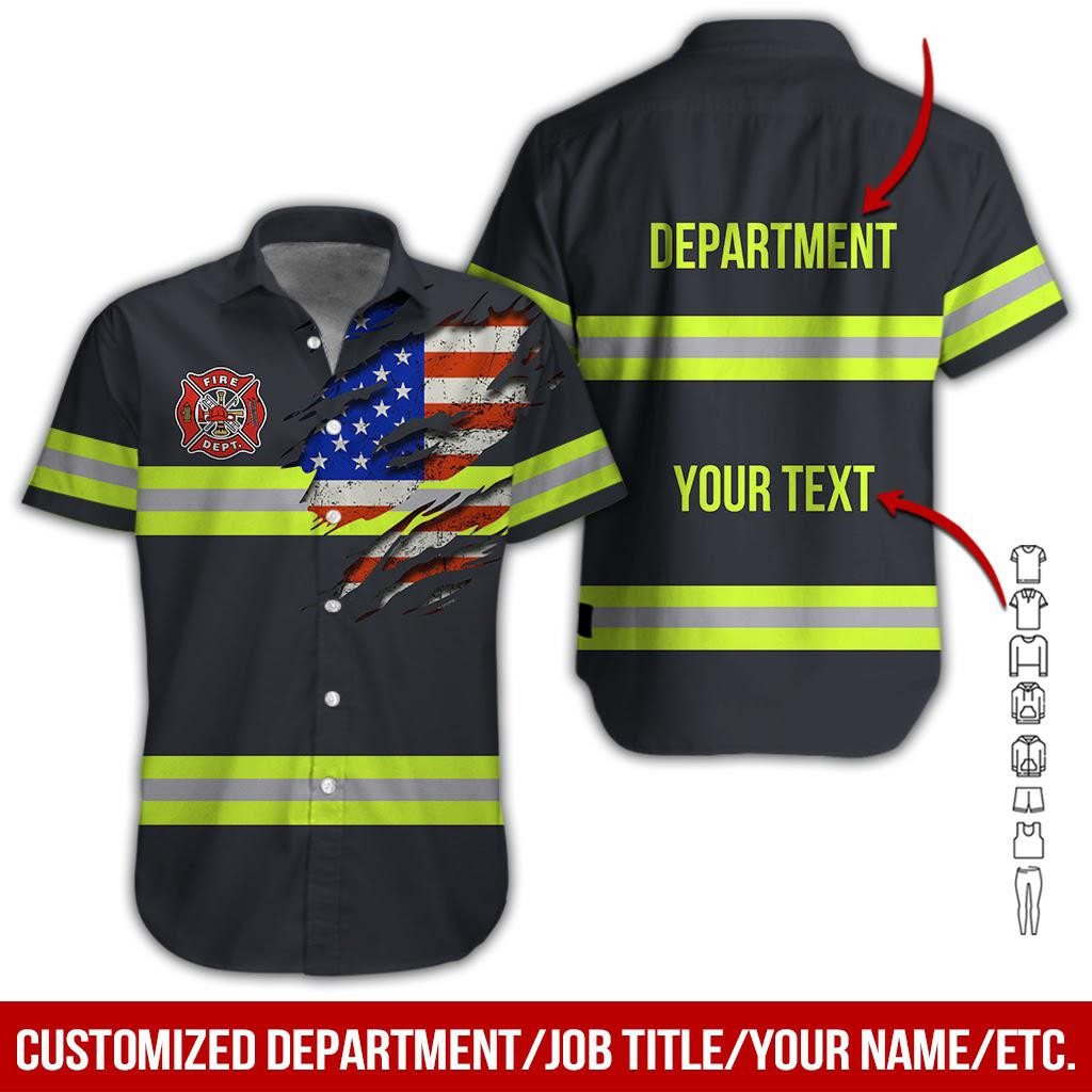Firefighter Style Personalized Hawaiian Shirt