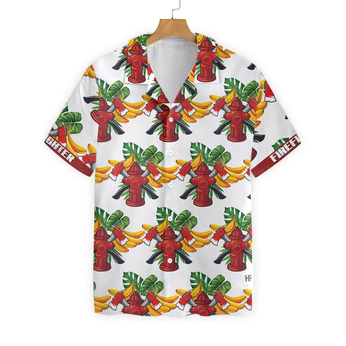 Firefighter Tropical Banana Hawaiian Shirt