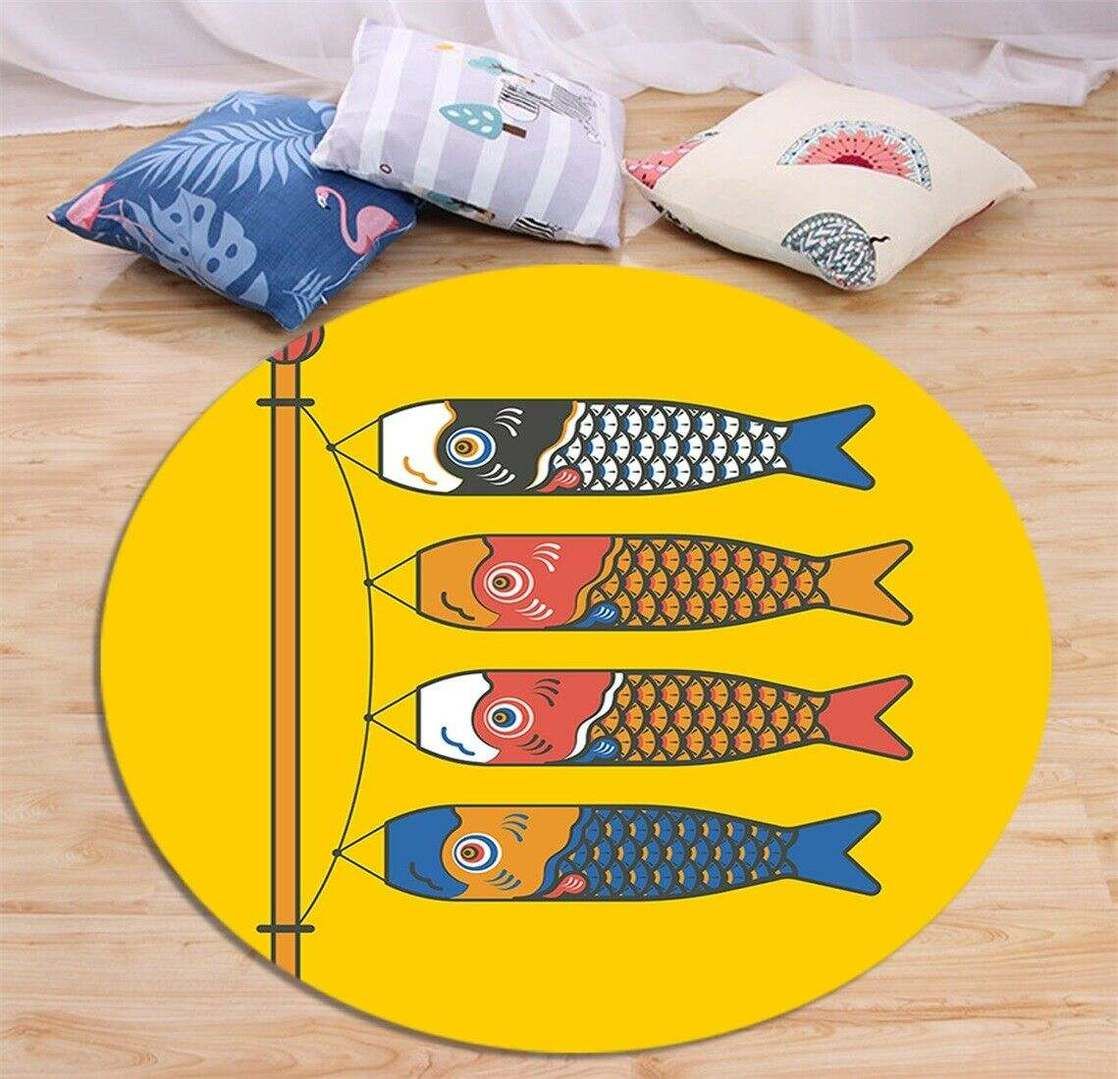 Fish Anchor Round Rug Carpet Bedroom Livingroom Home Decor