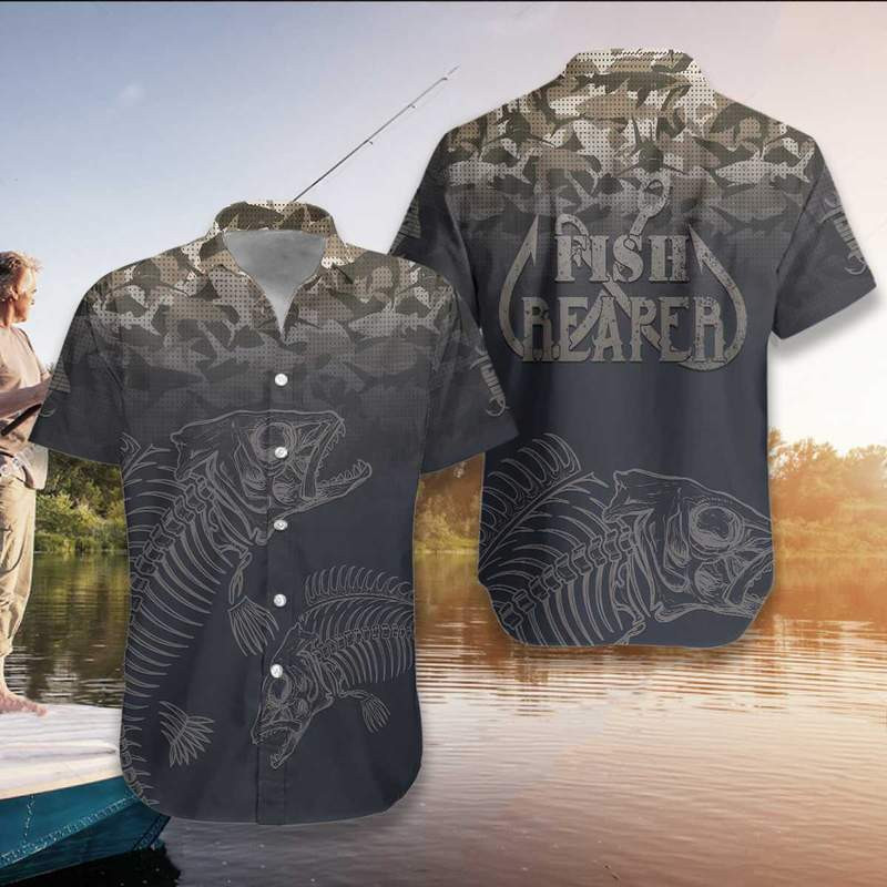 Fish Reaper Fish Skull Skeleton Hawaiian Shirt