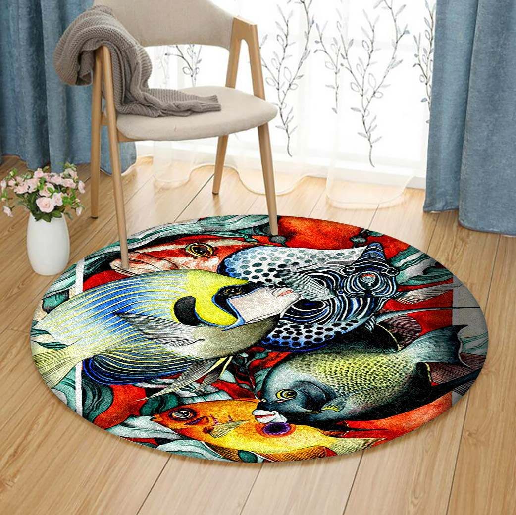 Fish Round Rug Carpet Bedroom Livingroom Home Decor