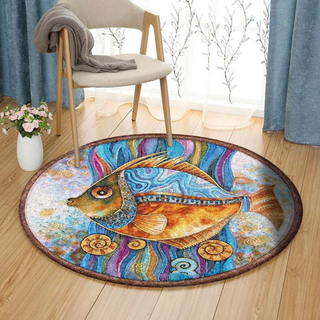 Fish Round Rug Carpet Bedroom Livingroom Home Decor