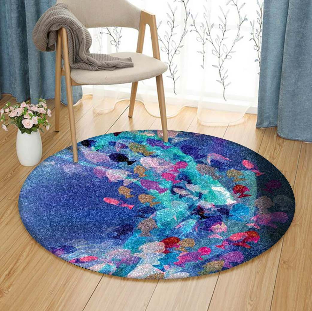 Fish Round Rug Carpet Bedroom Livingroom Home Decor