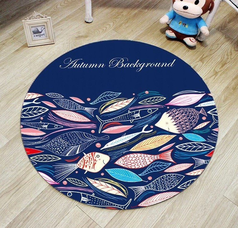 Fish Round Rug Carpet Bedroom Livingroom Home Decor