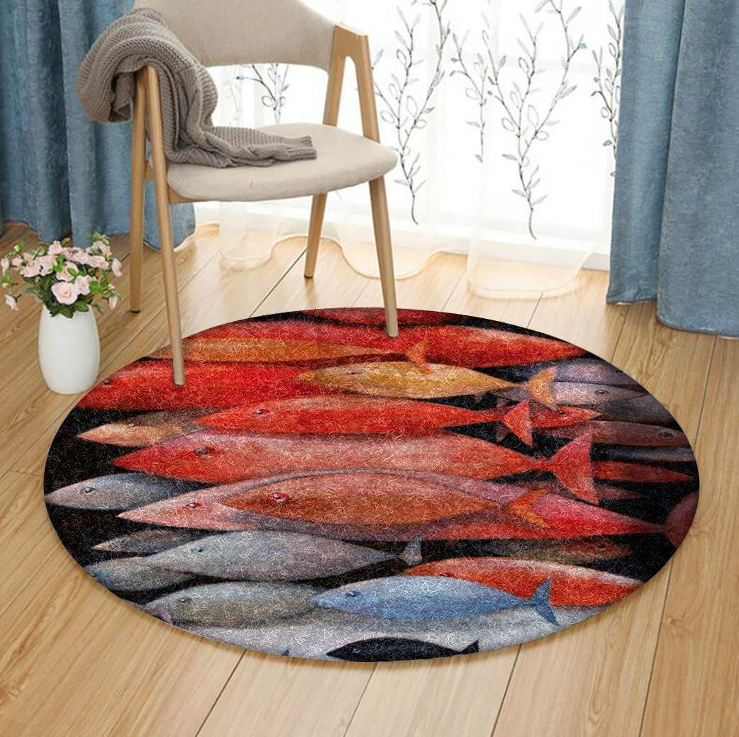 Fish Round Rug Carpet Bedroom Livingroom Home Decor