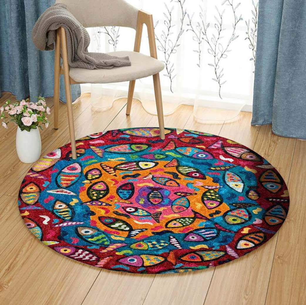 Fish Round Rug Carpet Bedroom Livingroom Home Decor
