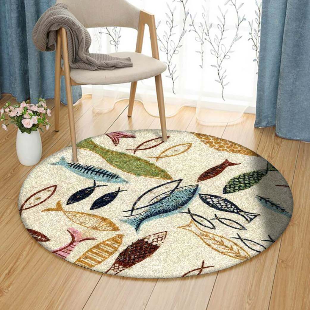 Fish Round Rug Carpet Bedroom Livingroom Home Decor