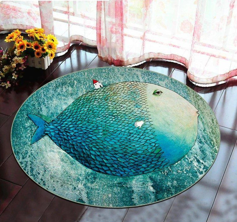 Fish Round Rug Carpet Bedroom Livingroom Home Decor