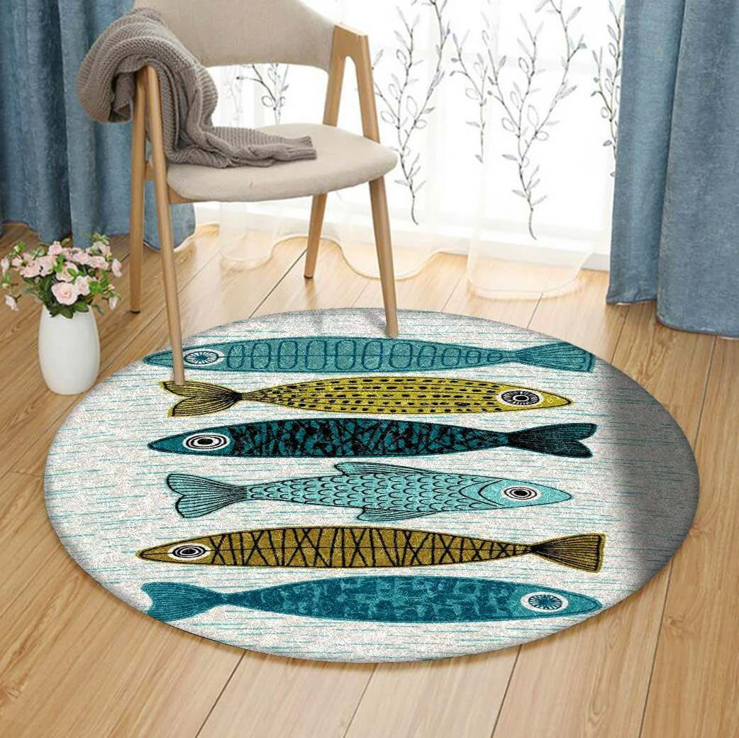 Fish Round Rug Carpet Bedroom Livingroom Home Decor