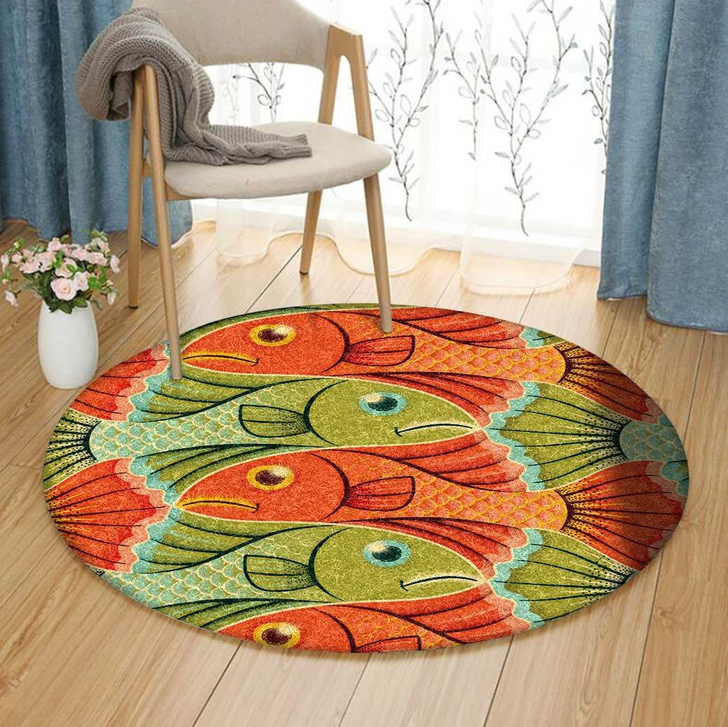 Fish Round Rug Carpet Bedroom Livingroom Home Decor