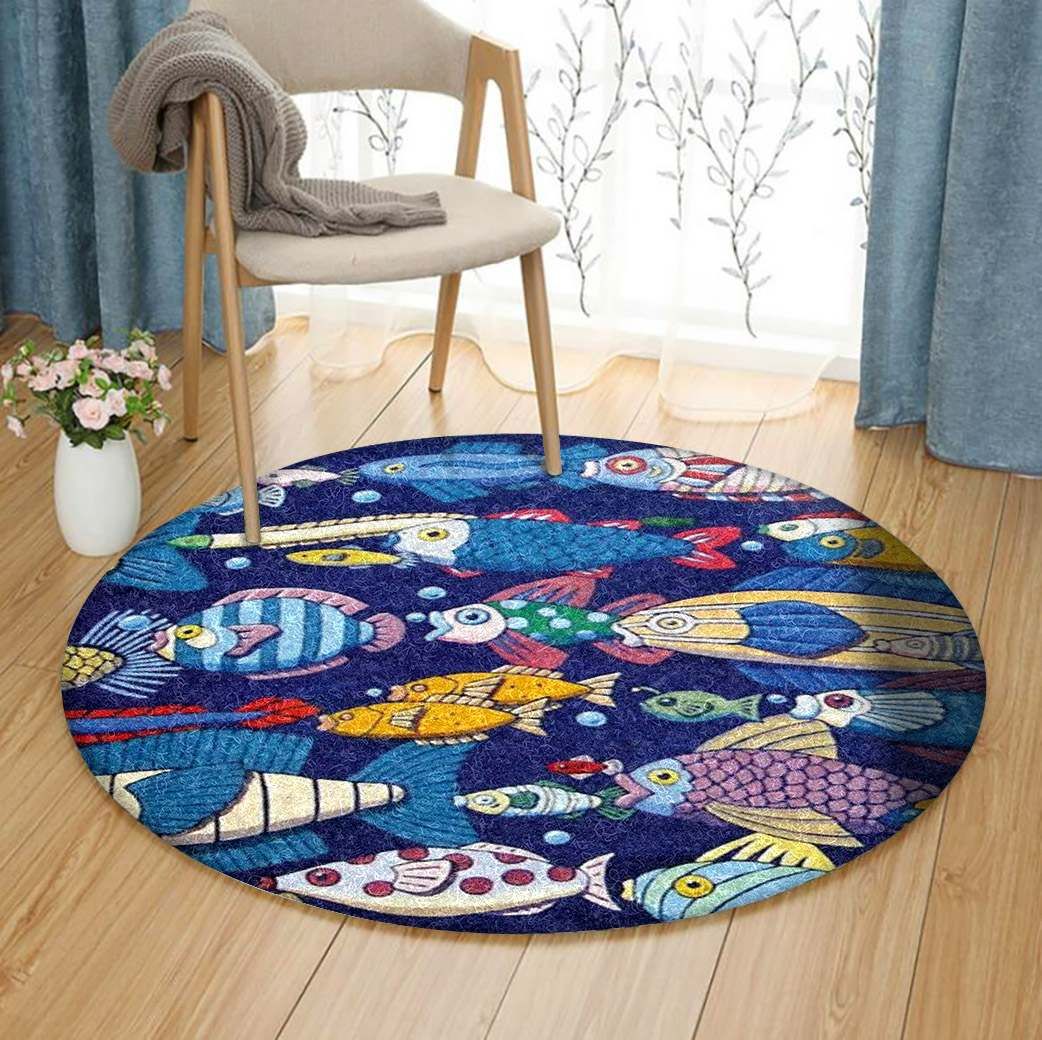 Fish Round Rug Carpet Bedroom Livingroom Home Decor