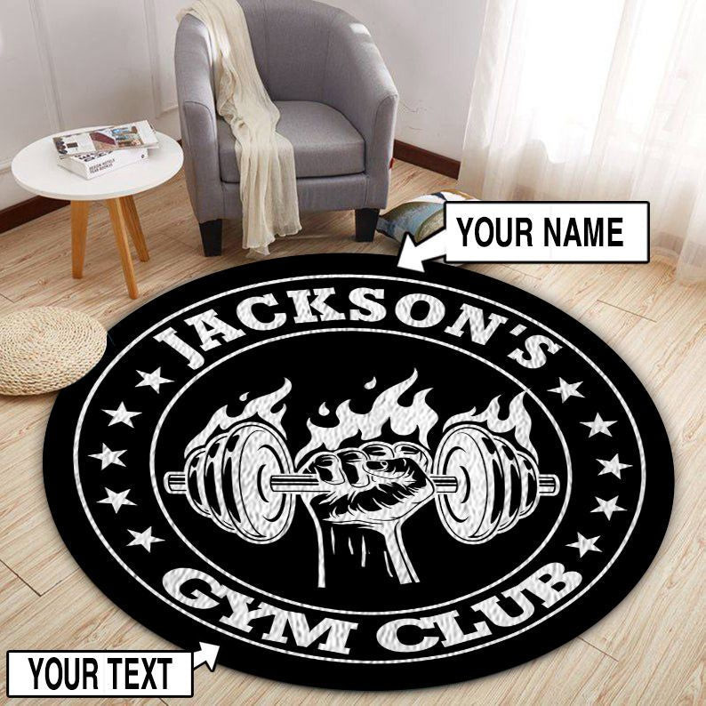 Fitness Home Gym Decor Dumbbell Round Rug Carpet Bedroom Livingroom Home Decor