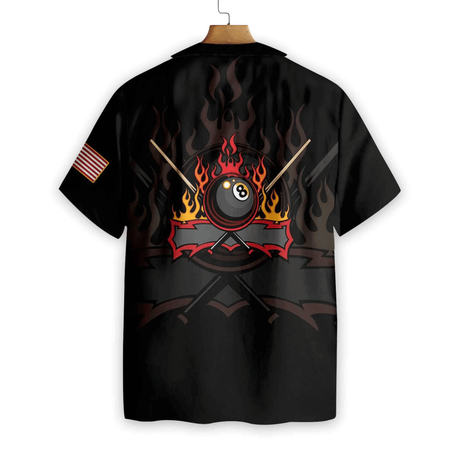 Flame 9 Ball Billiard Pool Hawaiian Shirt