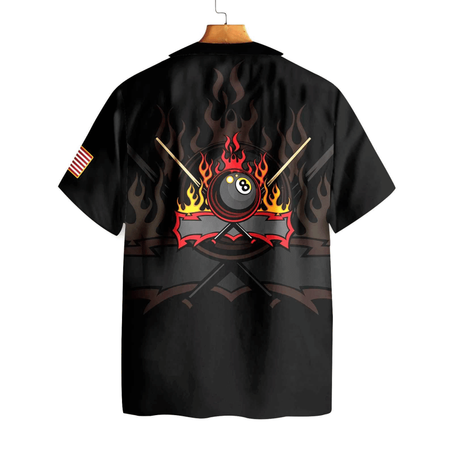 Flame Skull Billiard Pool Hawaiian Shirt
