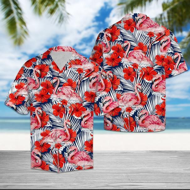 Flamingo Hibiscus Flower Hawaiian Shirt