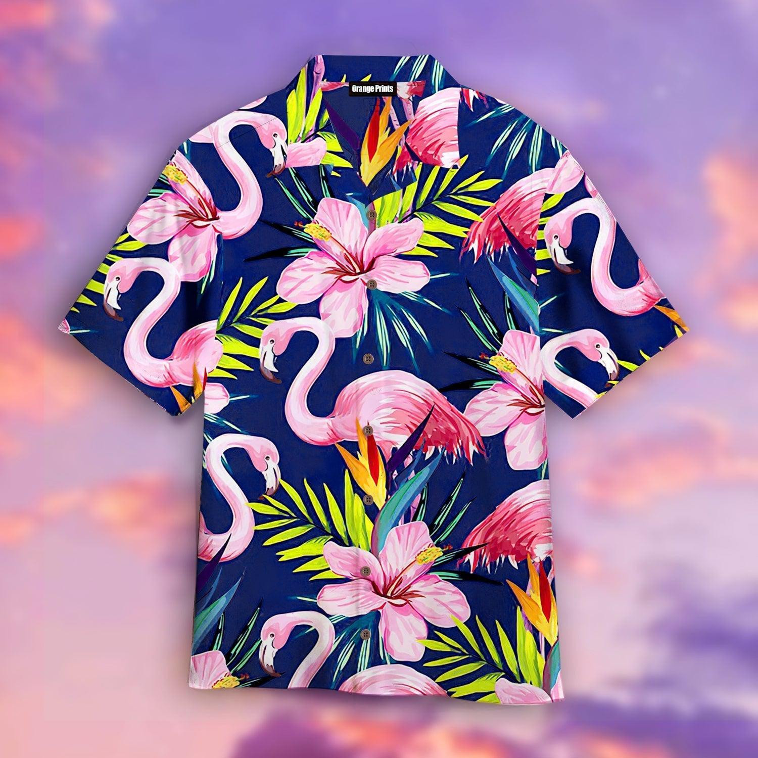 Flamingo Hibiscus Hawaiian Shirt