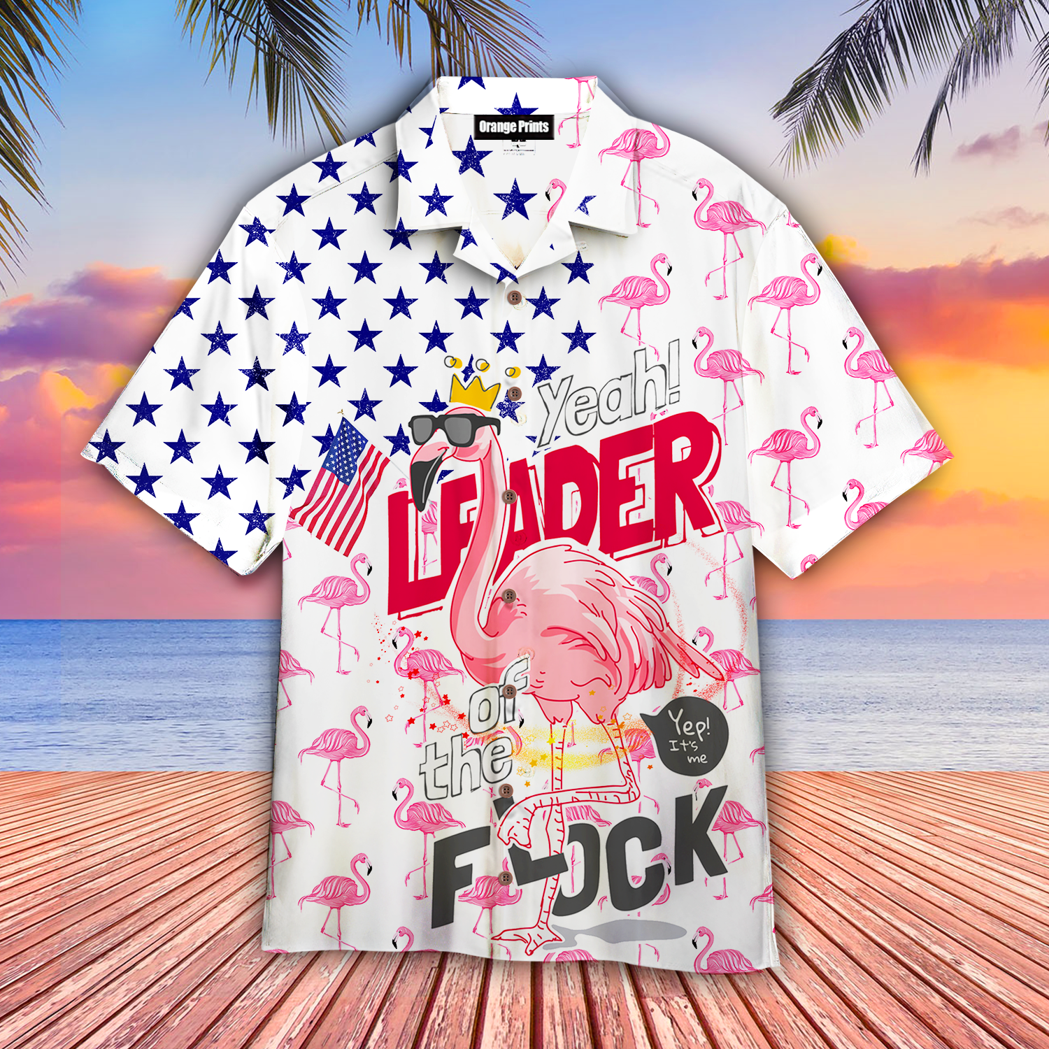 Flamingo Leader Of The Flock Hawaiian Shirt