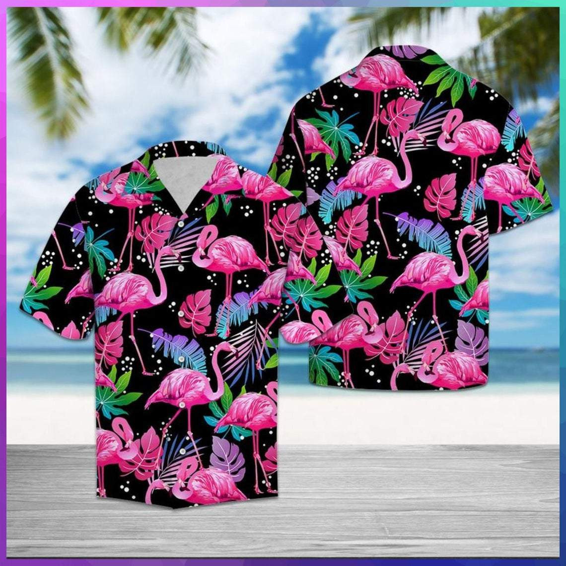 Flamingo Leaf Summer Hawaiian Shirt