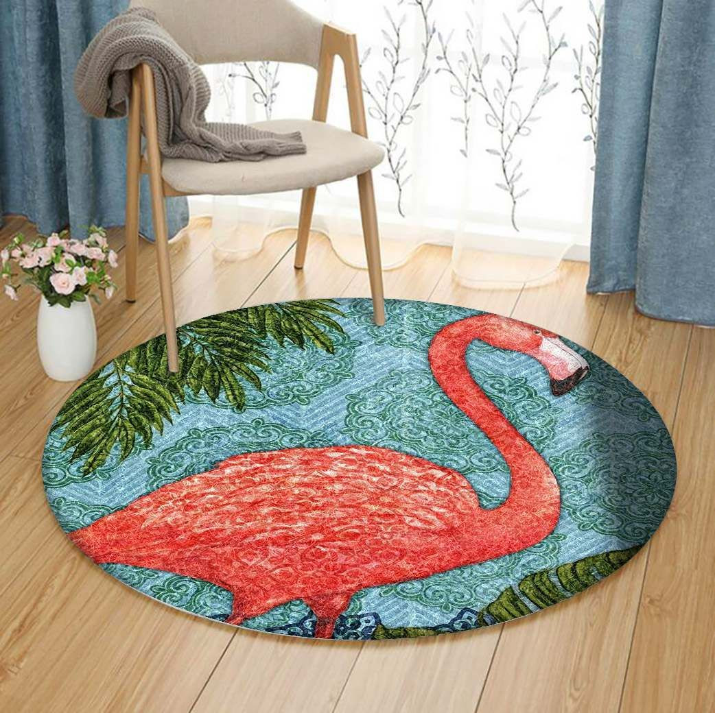 Flamingo Round Rug Carpet Bedroom Livingroom Home Decor
