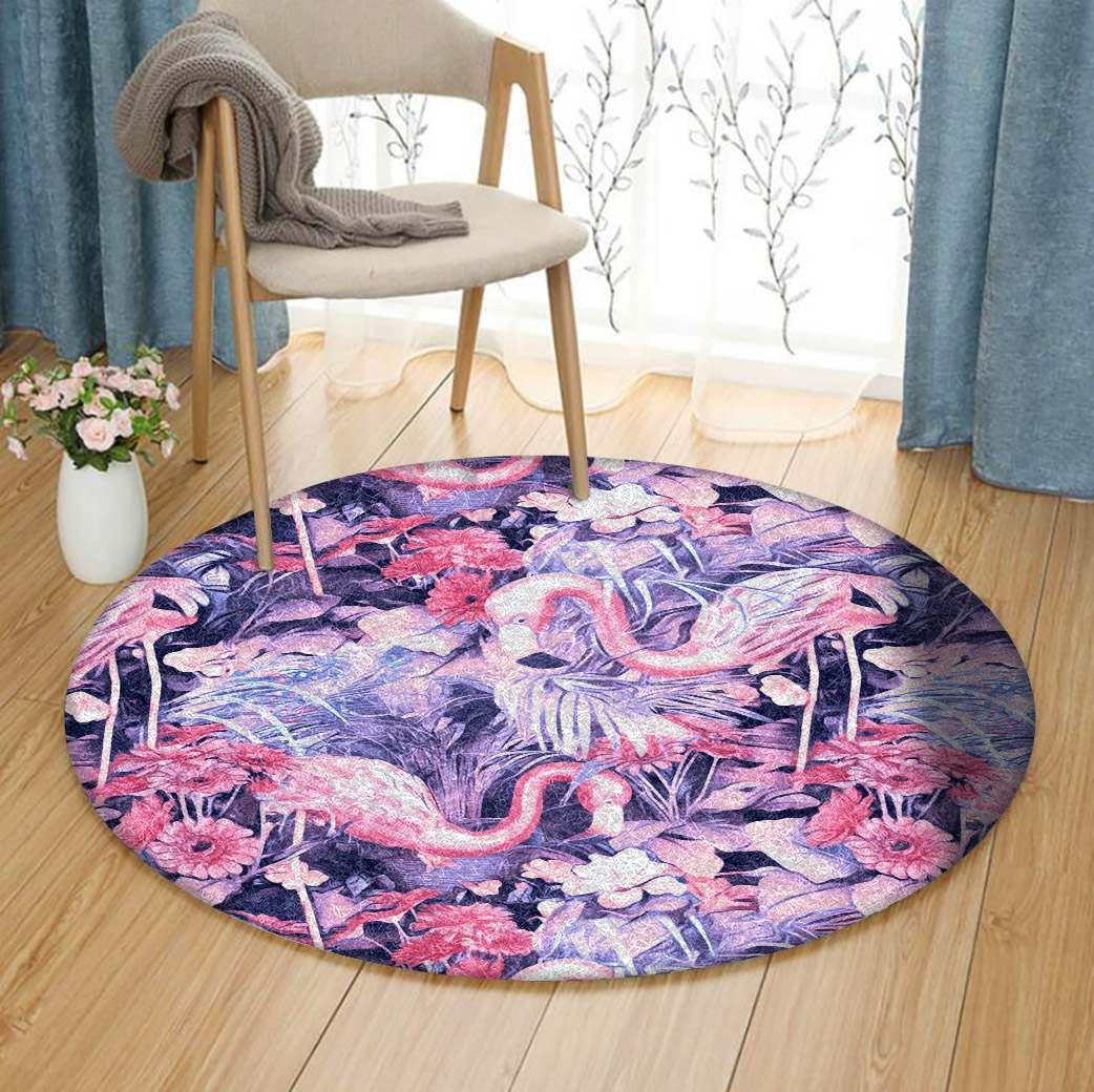 Flamingo Round Rug Carpet Bedroom Livingroom Home Decor